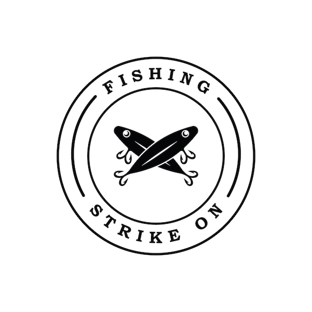 Fishing logo vector with slogan template