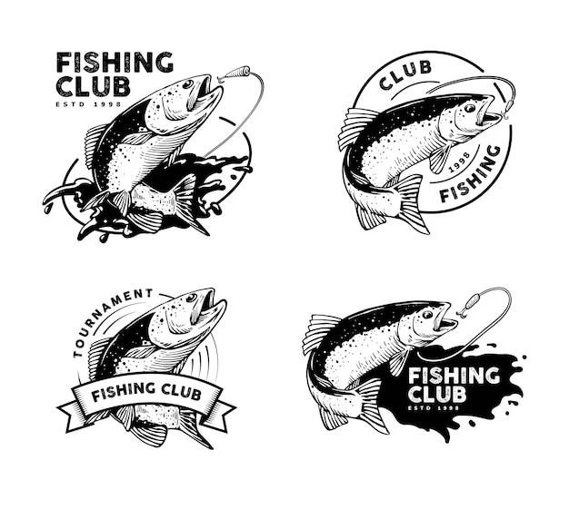 Premium Vector  Fishing logo with options