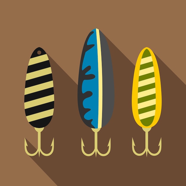 Fishing lure icon flat illustration of fishing lure vector icon for web isolated on coffee background