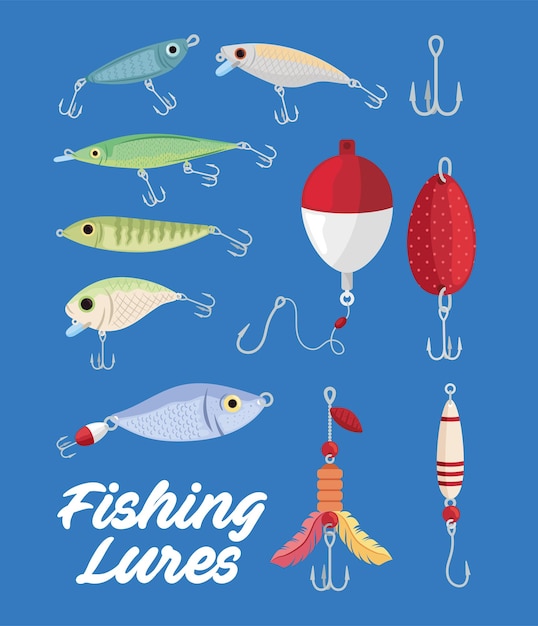 Vector fishing lures designs