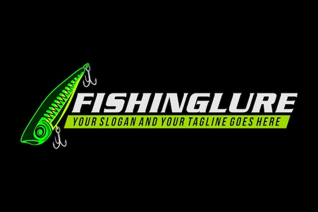 fishing lures fish logo, design template vector illustration