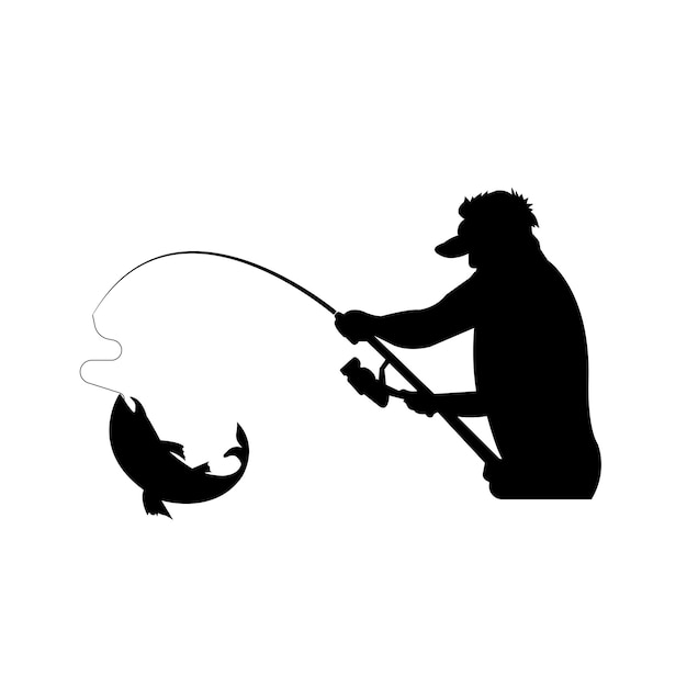 Vector fishing man icon