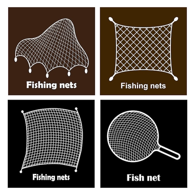 Вектор Дизайн шаблона иллюстрации векторной иконы рыболовной сети