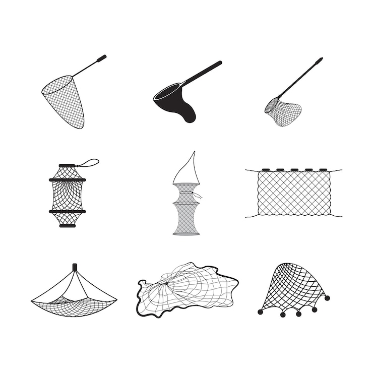 Vector fishing net logo