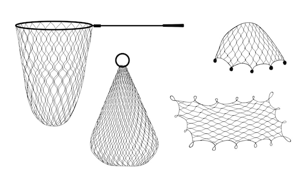 Vector fishing net and trap trawl fish tank and seine