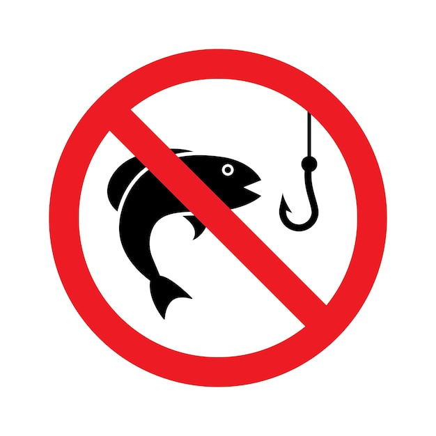 Vector fishing prohibited sign