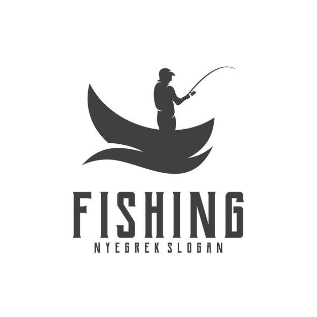 Fishing retro design silhouette illustration