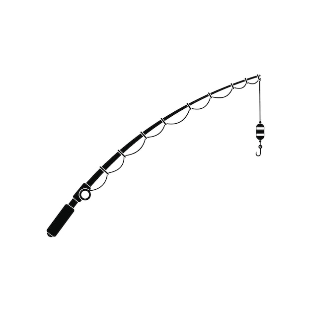 Premium Vector  Fishing rod black simple icon isolated on white