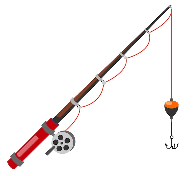 Fishing rod cartoon isolated on white