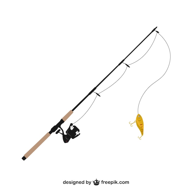 Fishing rod illustration vector