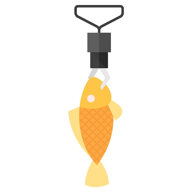 Vector fishing scale icon in flat color style