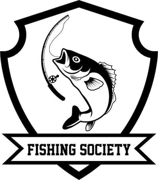 Disegno vettoriale dell'illustrazione del logo della società di pesca