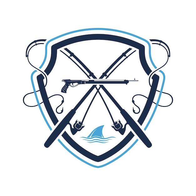 fishing sport logo design. fish and fishing tackle concept