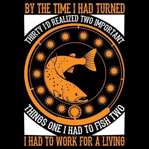 Disegno della maglietta in formato svg di pesca