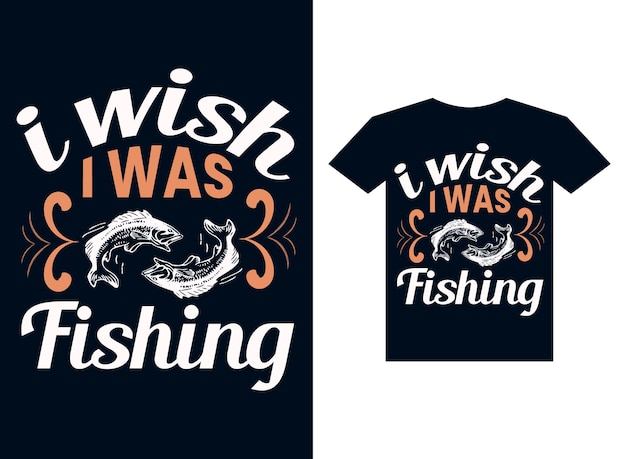 Векторный файл концепции дизайна футболки для рыбалки