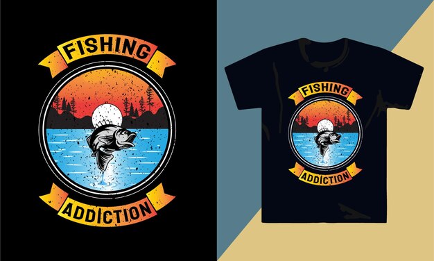 Вектор Дизайн футболки для рыбалки любитель рыбы