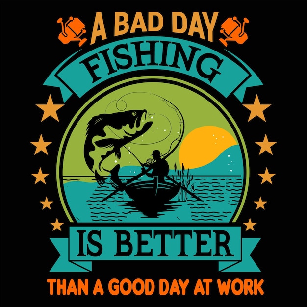 Fishing t shirt design typography vintage vector