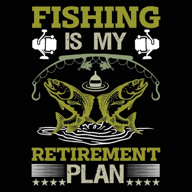 Vettore t-shirt da pesca design tipografia vettore vintage