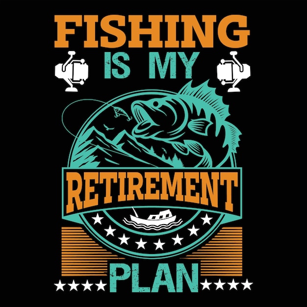 fishing t shirt design typography vintage vector
