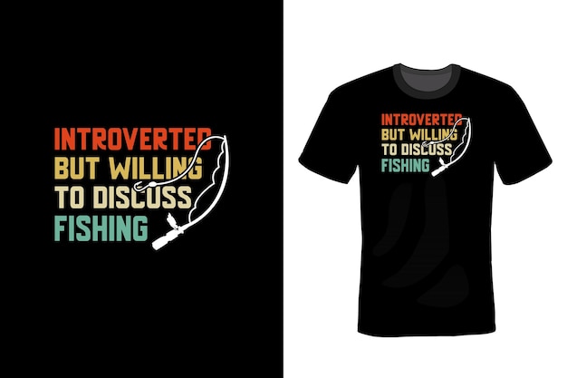 Дизайн футболки для рыбалки, типография, винтаж