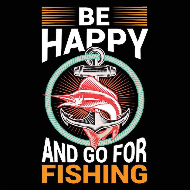 T-shirt da pesca design illustrazione vettoriale, poster, t-shirt alla moda, tipografia, vintage