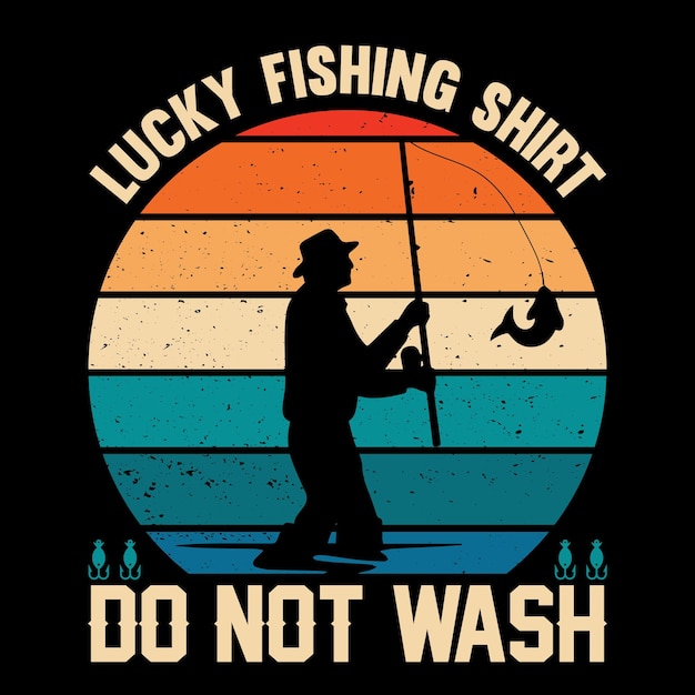 Vettore di disegno della maglietta di pesca