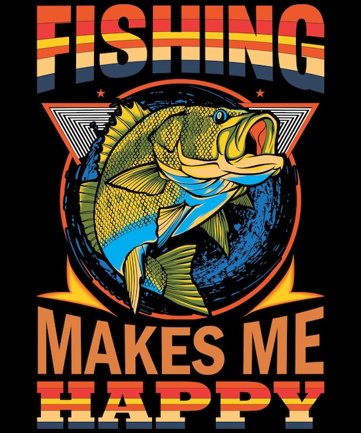 Fishing t shirt design vector