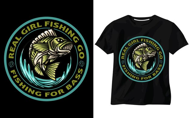 Vector fishing t shirt design