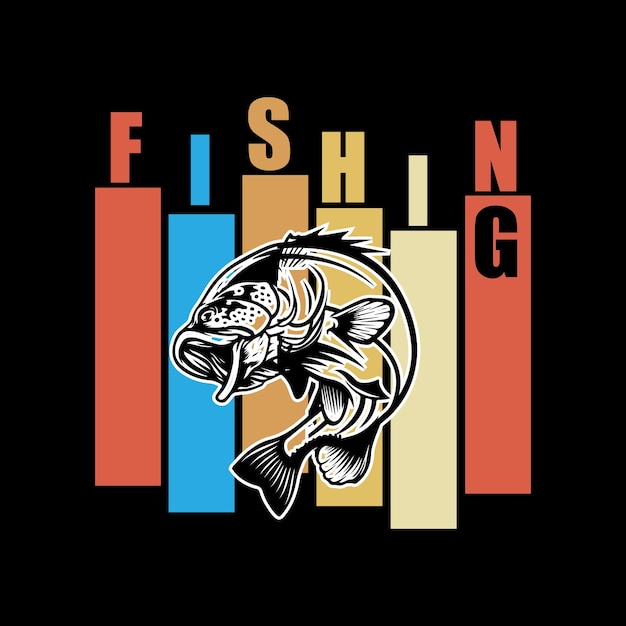 Vector fishing t-shirt design