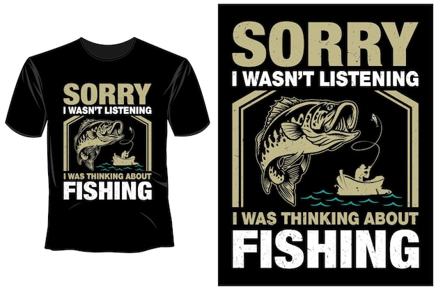 Vector fishing t shirt design