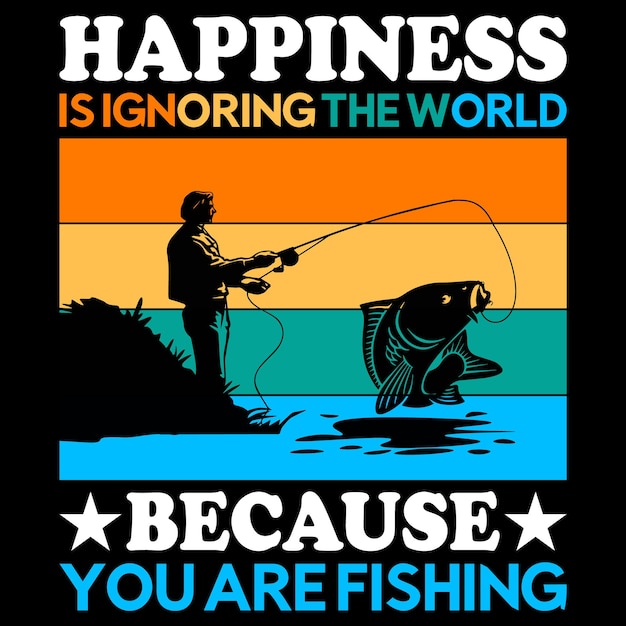 Vector fishing t shirt design