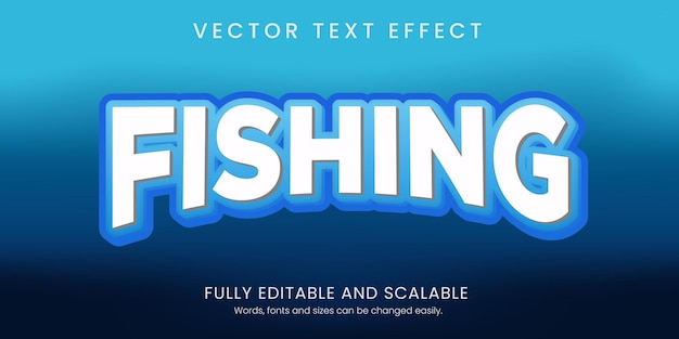 Fishing Text Effect 3D style with abstract background editable