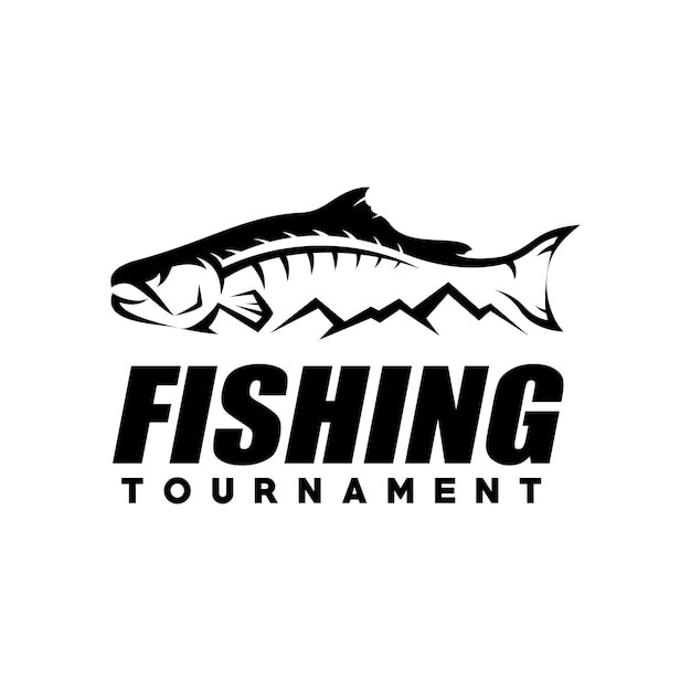 Vector fishing tournament logo template vector