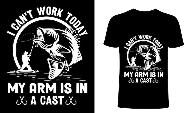 Vector fishing tshirt design fish tshirt design i can not work today typography t shirt design