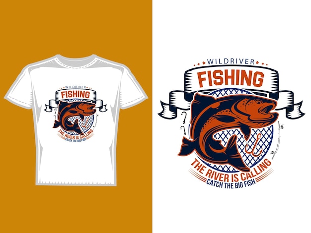 Premium Vector  Fishing tshirt design