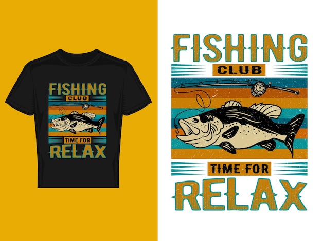 Вектор Дизайн футболки для рыбалки