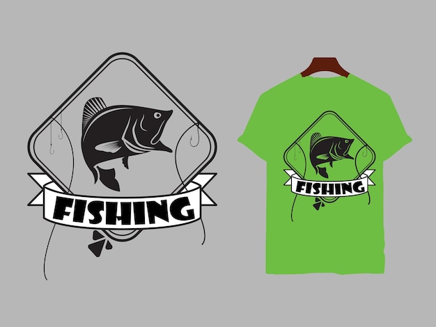 Vector fishing tshirt design