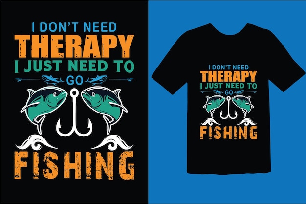 Вектор Дизайн футболки для рыбалки
