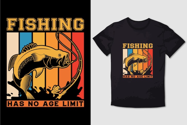 T-shirt da pesca la pesca non ha limiti di età