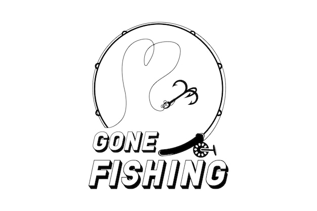 Вектор Типография рыболовства и дизайн логотипа