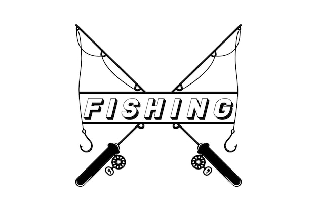 Vector fishing typography and logo design