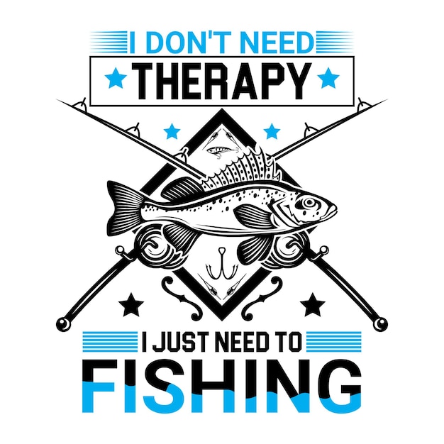 Вектор Дизайн футболки с рыболовной типографикой