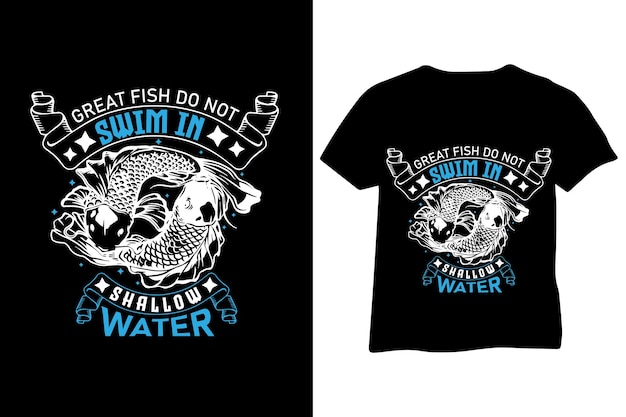 Tipografia di pesca t-shirt design