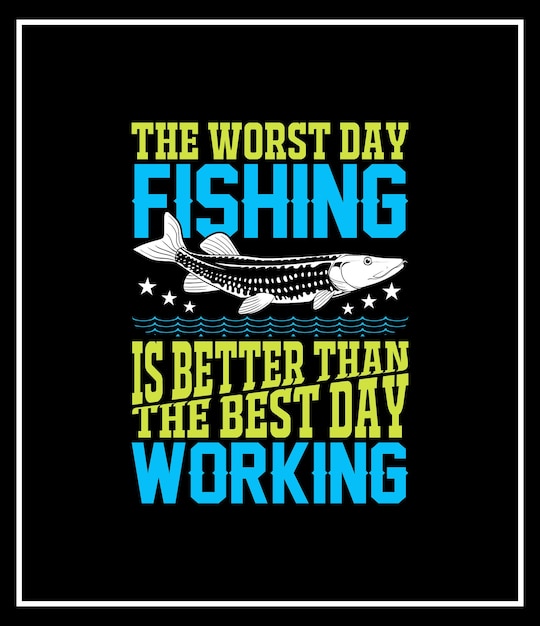 Fishing vector graphic typography design