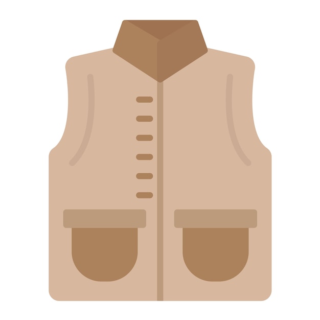 Fishing Vest Flat Illustration