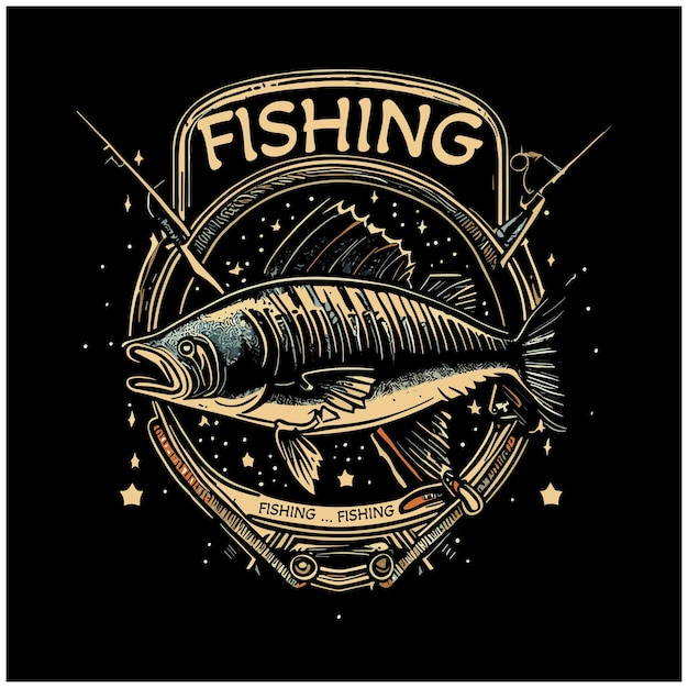 Fishing Vintage TShirt Design Template