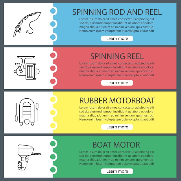 Набор шаблонов веб-баннеров для рыбалки