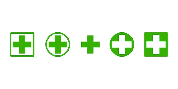 ベクトル 白い背景の上の拳援助ベクトル アイコン。緊急シンボル。救急車の緑色のサイン。