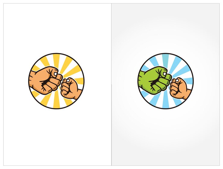 Fist Bump hand parent and child illustration design vector