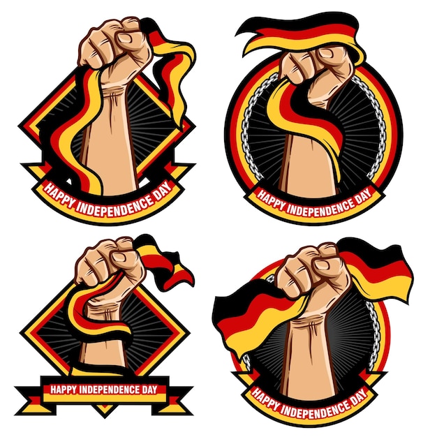 Vector fist hands with germany flag illustration